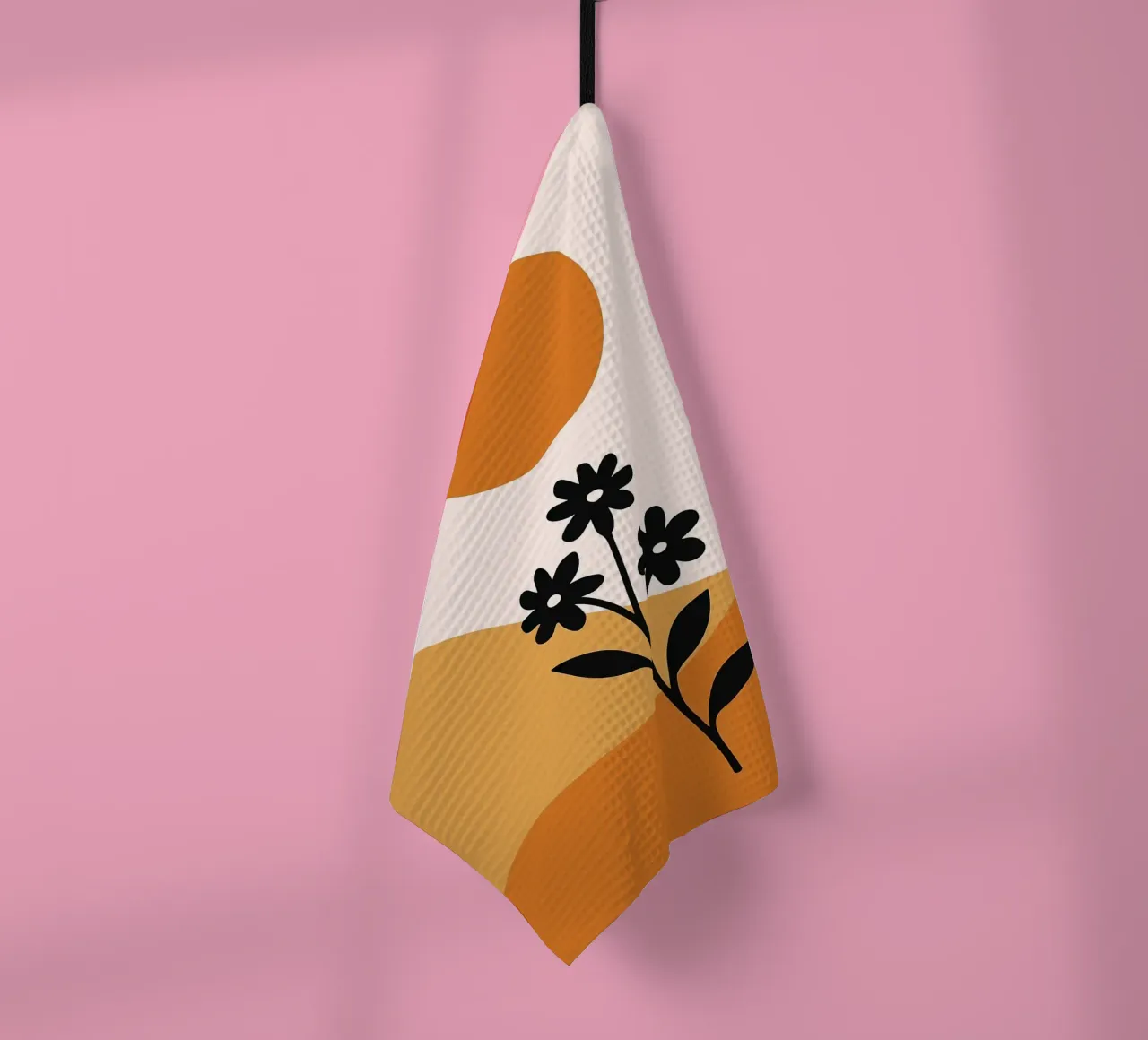 Paesaggio floreale minimalista con sole canovaccio da cucina da PosterByFly