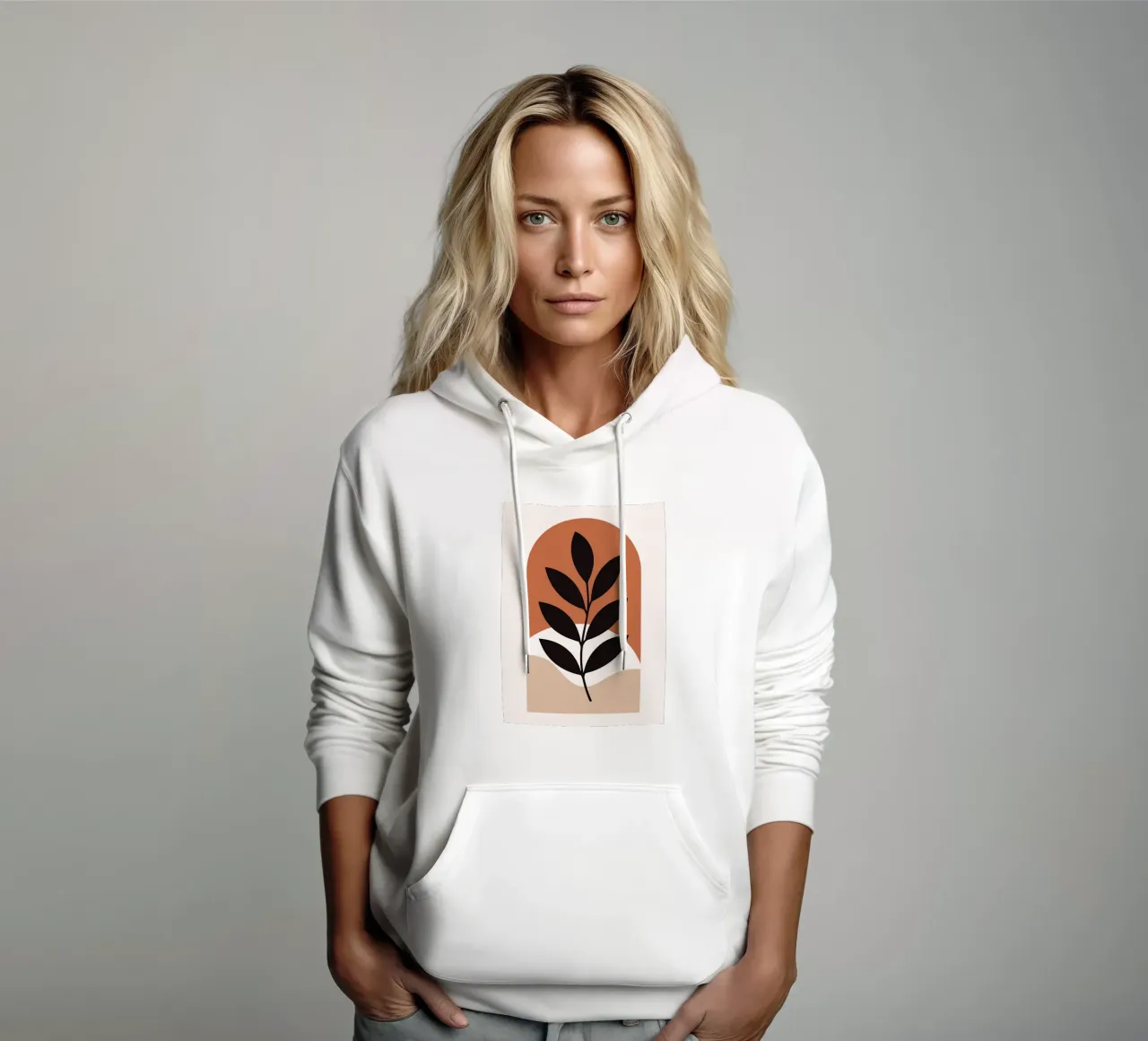 Arte vegetale minimalista con forme geometriche felpa con cappuccio da PosterByFly