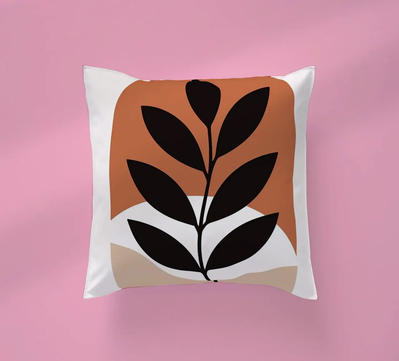 Arte vegetale minimalista con forme geometriche cuscino da PosterByFly
