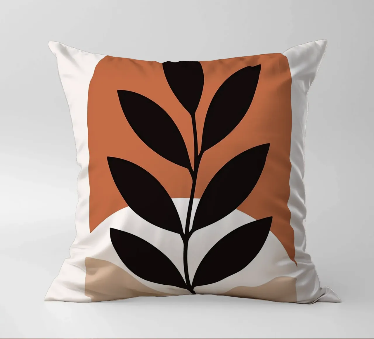 Arte vegetale minimalista con forme geometriche cuscino da PosterByFly