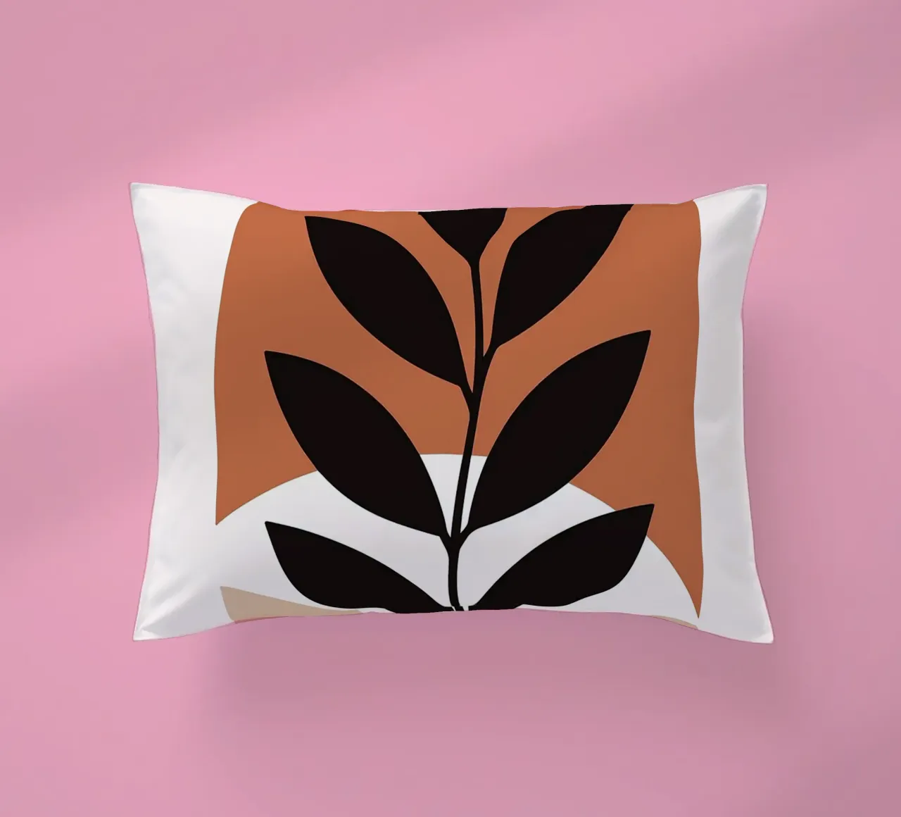 Arte vegetale minimalista con forme geometriche cuscino da PosterByFly