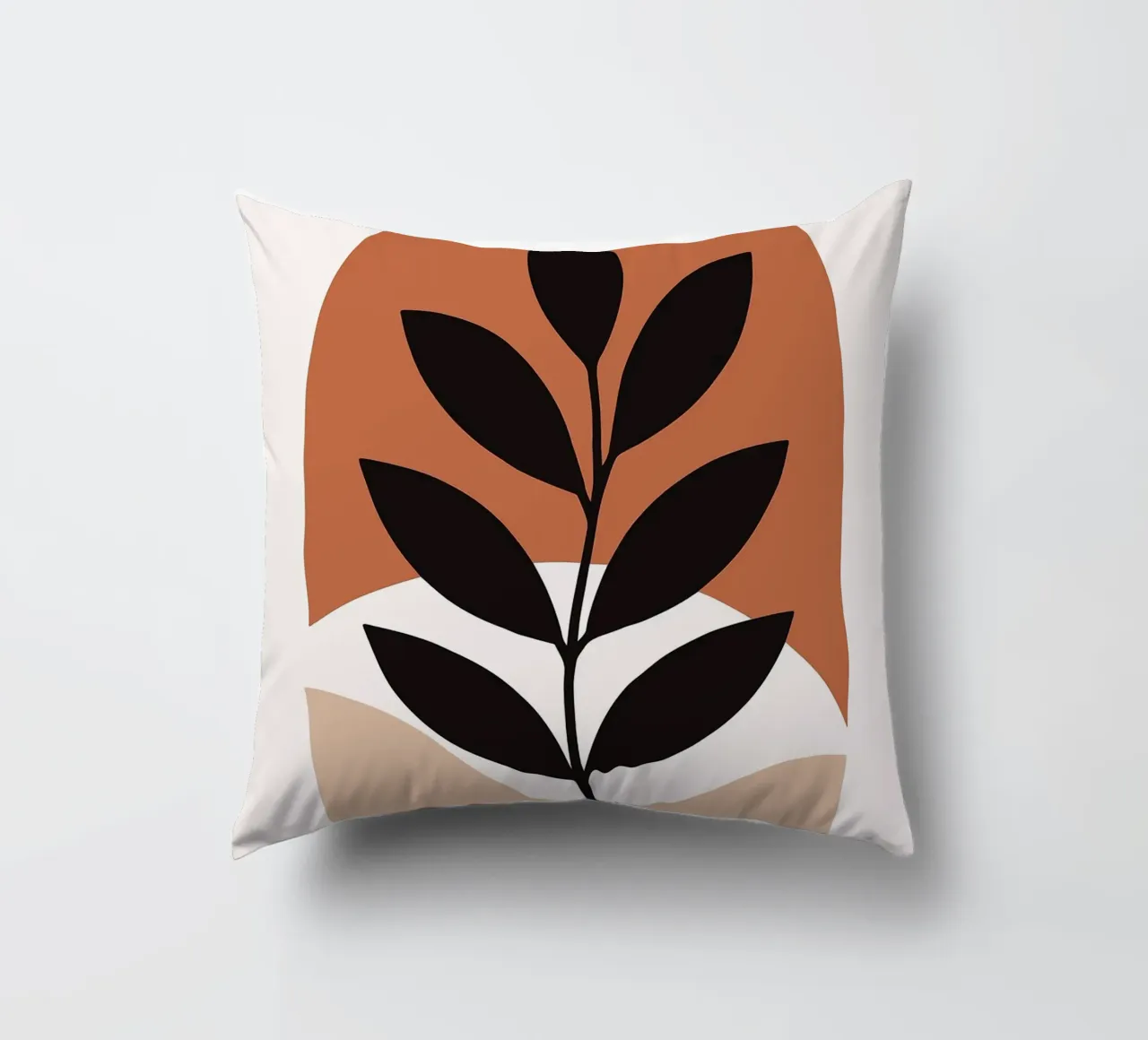 Arte vegetale minimalista con forme geometriche cuscino da PosterByFly