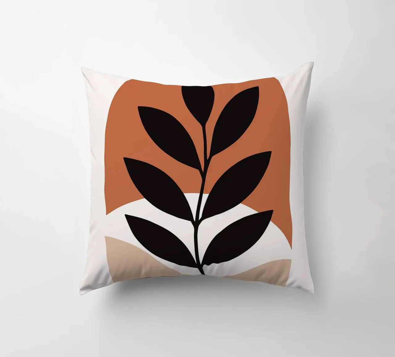 Arte vegetale minimalista con forme geometriche cuscino da PosterByFly