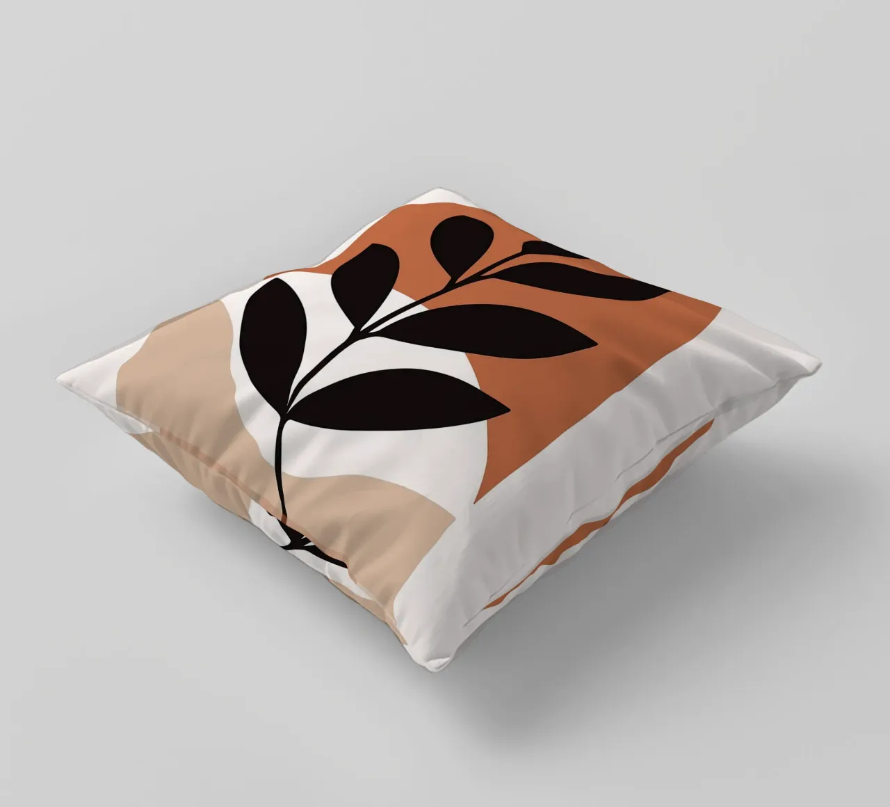 Arte vegetale minimalista con forme geometriche cuscino da PosterByFly