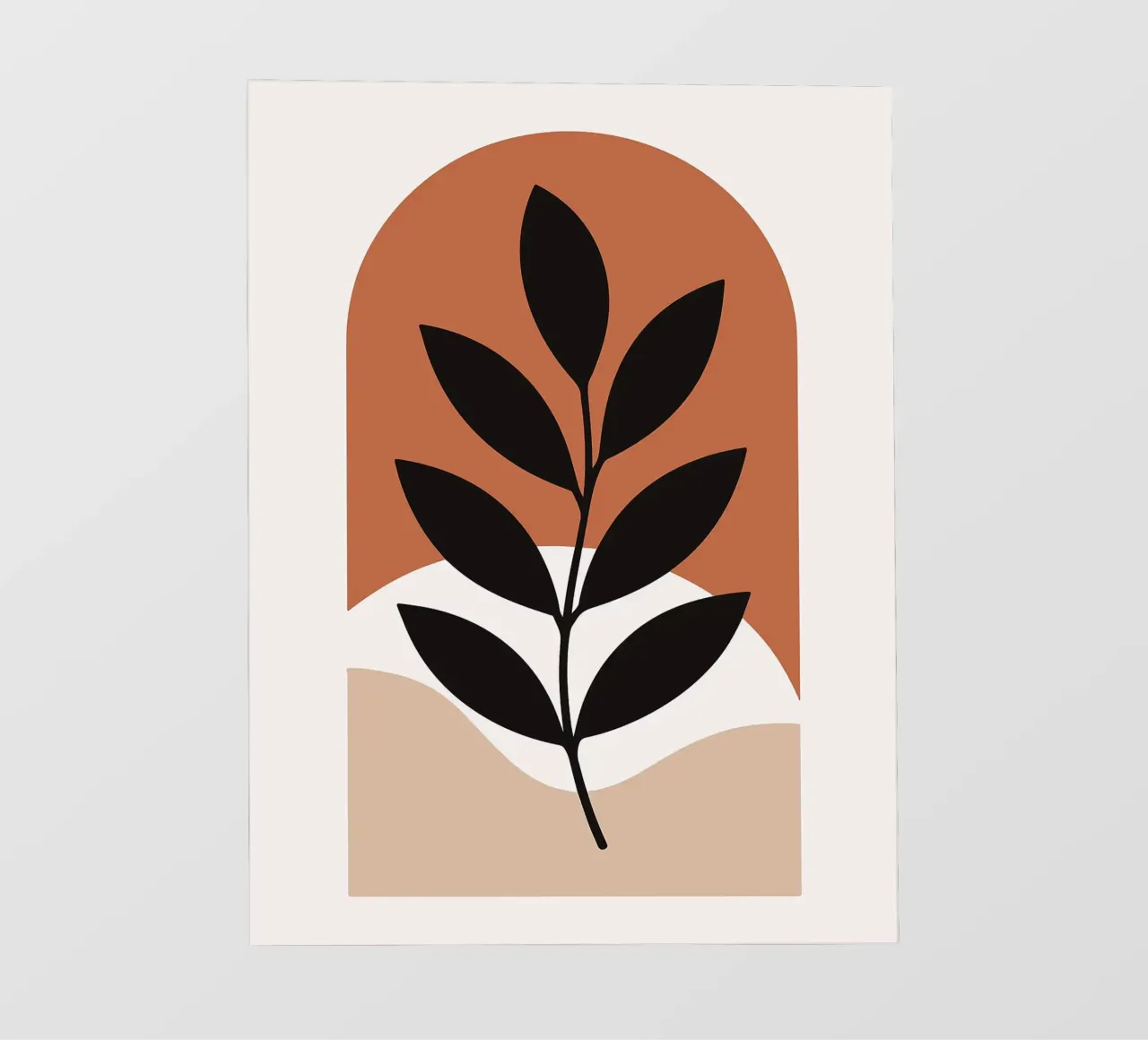 Arte vegetale minimalista con forme geometriche pellicola backlit da PosterByFly