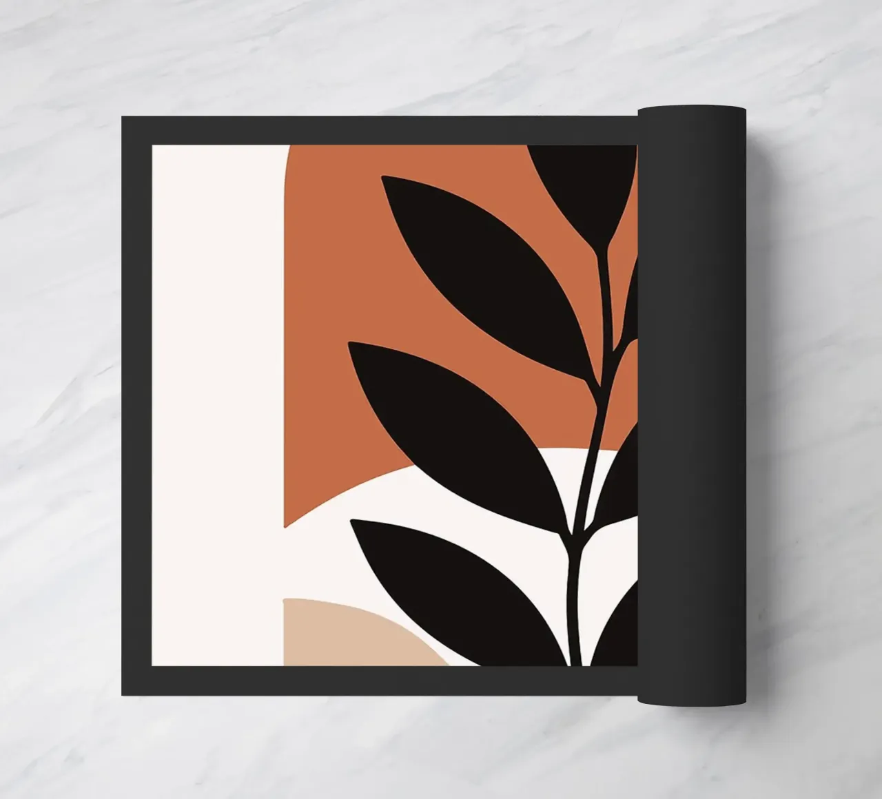Arte vegetale minimalista con forme geometriche zerbino da PosterByFly