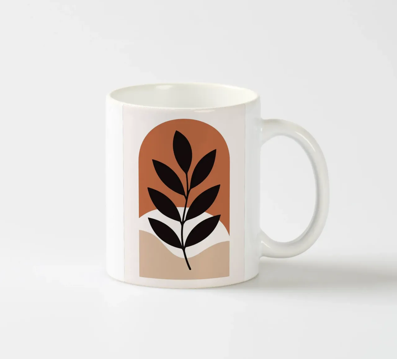 Arte vegetale minimalista con forme geometriche tazza in ceramica da PosterByFly