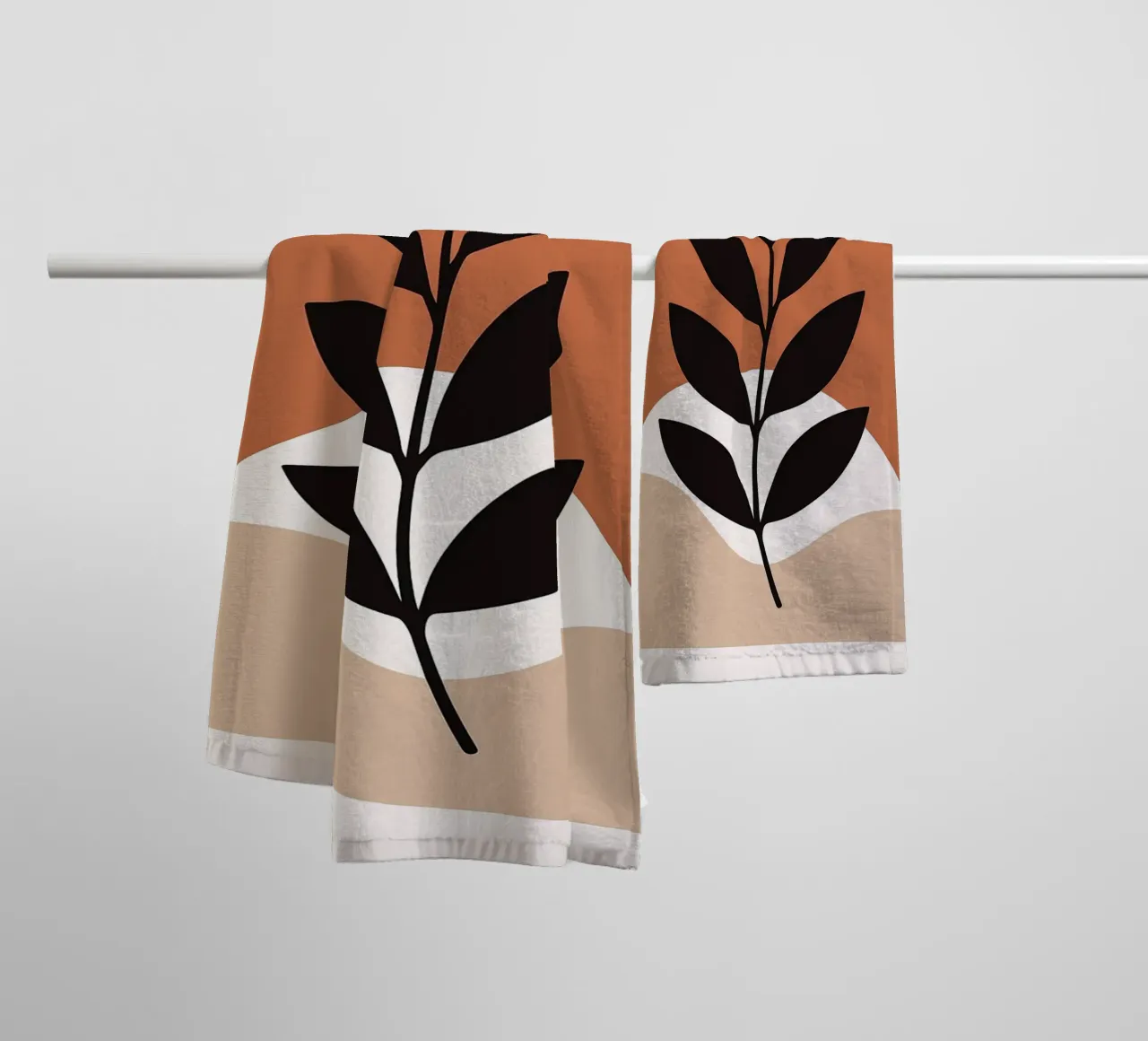 Arte vegetale minimalista con forme geometriche asciugamano da bagno da PosterByFly