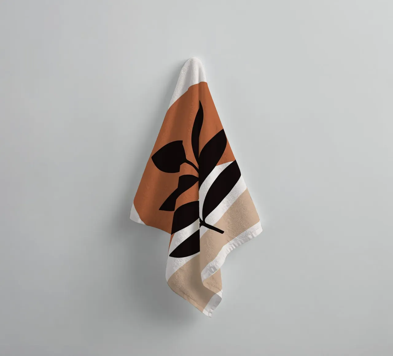 Arte vegetale minimalista con forme geometriche asciugamano da bagno da PosterByFly