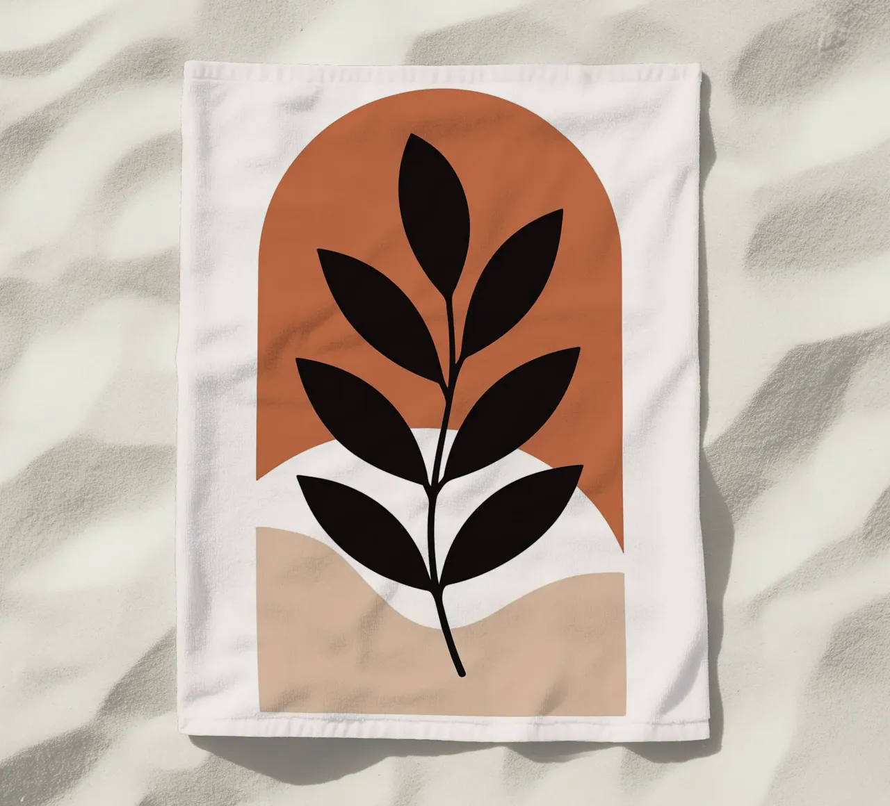 Arte vegetale minimalista con forme geometriche telo mare da PosterByFly