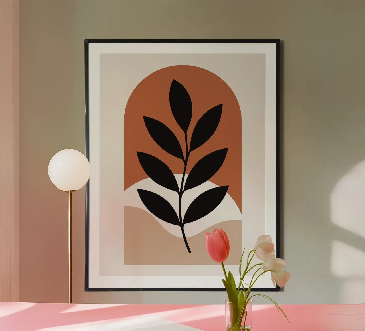 Arte vegetale minimalista con forme geometriche carta hahnemühle da PosterByFly