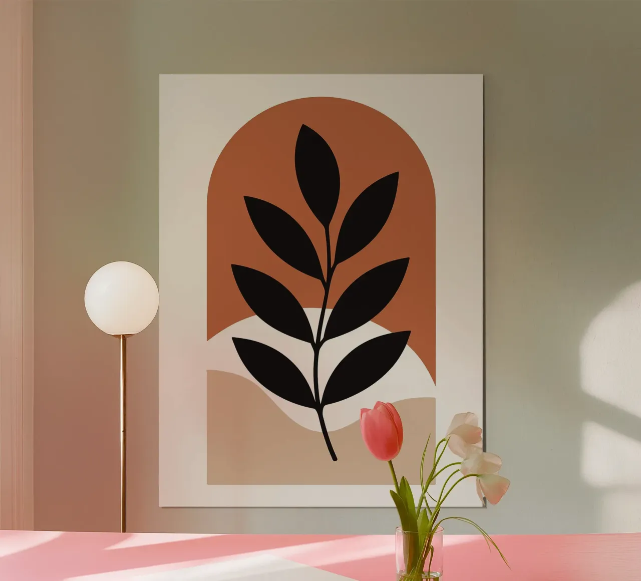 Arte vegetale minimalista con forme geometriche carta hahnemühle da PosterByFly