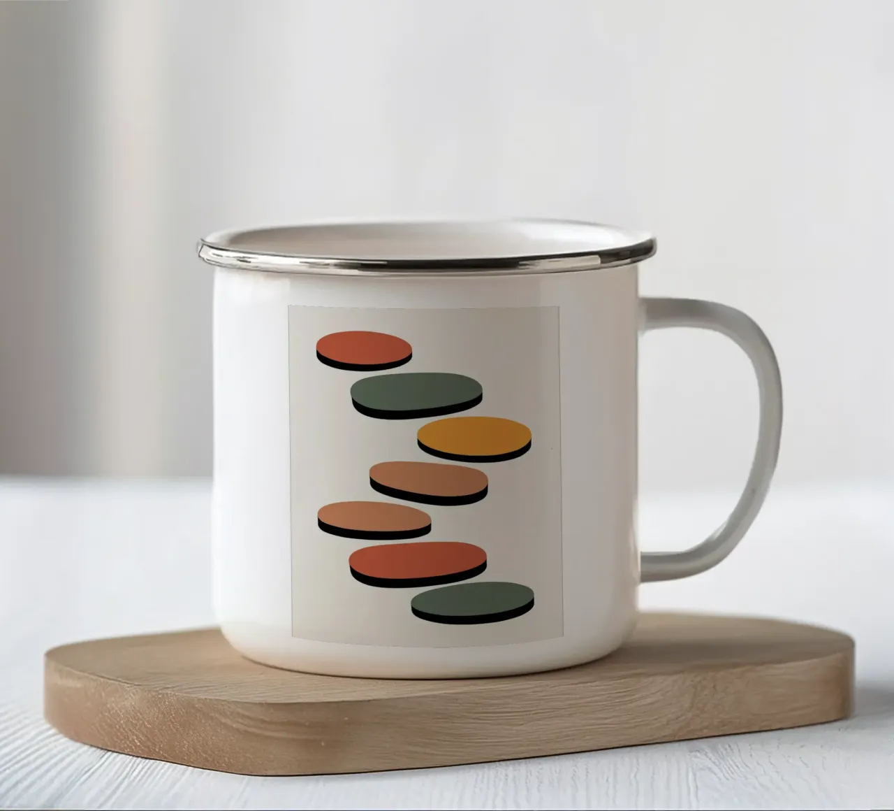 Astratto geometrico Stepping Stones illustrazione tazza in smalto da PosterByFly