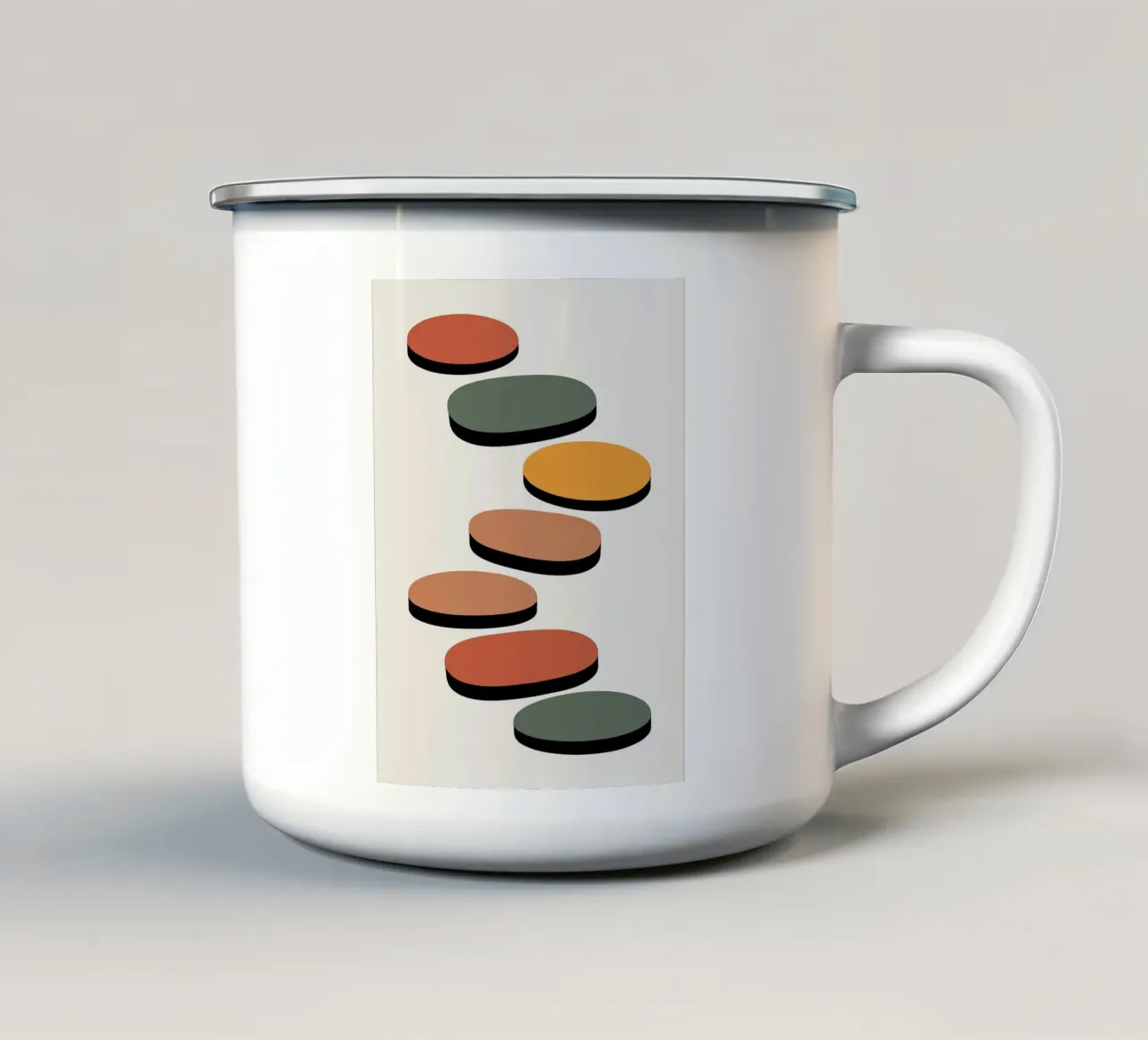Astratto geometrico Stepping Stones illustrazione tazza in smalto da PosterByFly