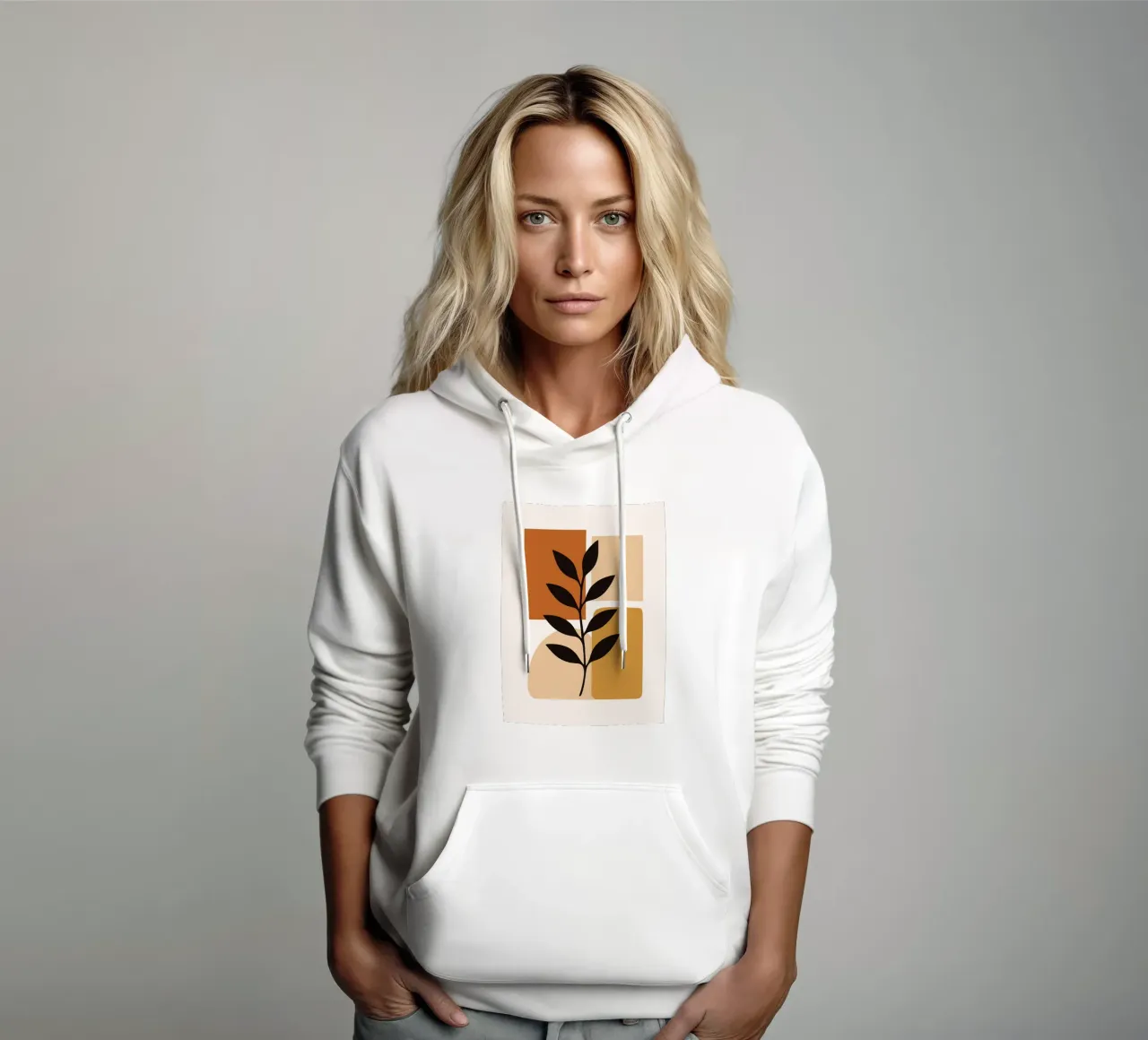 Arte botanica astratta con forme geometriche felpa con cappuccio da PosterByFly