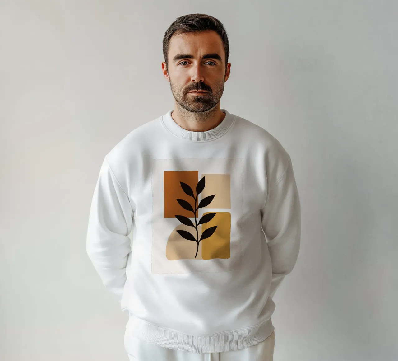 Arte botánico abstracto con formas geométricas sudadera de PosterByFly