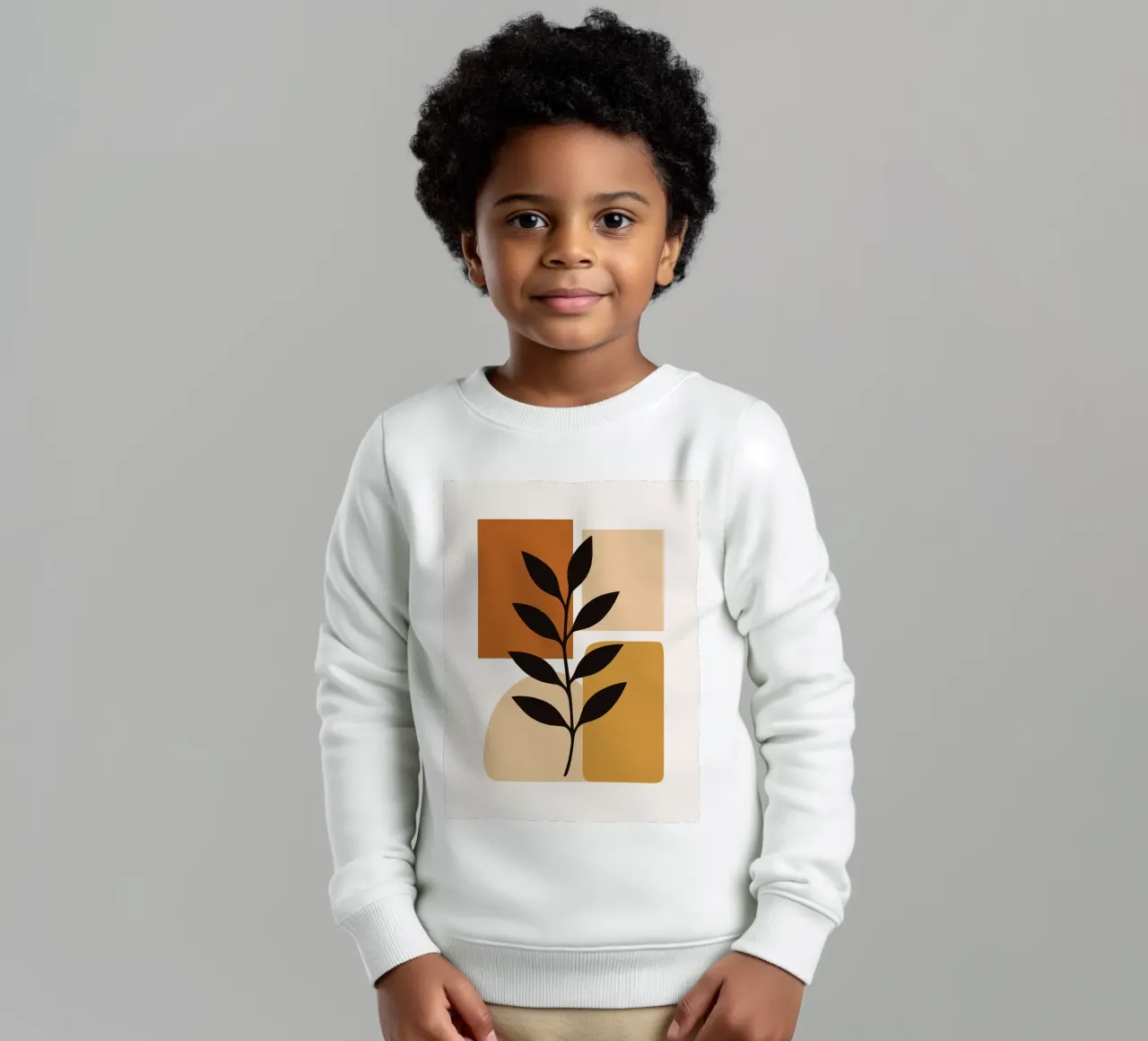Arte botanica astratta con forme geometriche felpa bambino da PosterByFly
