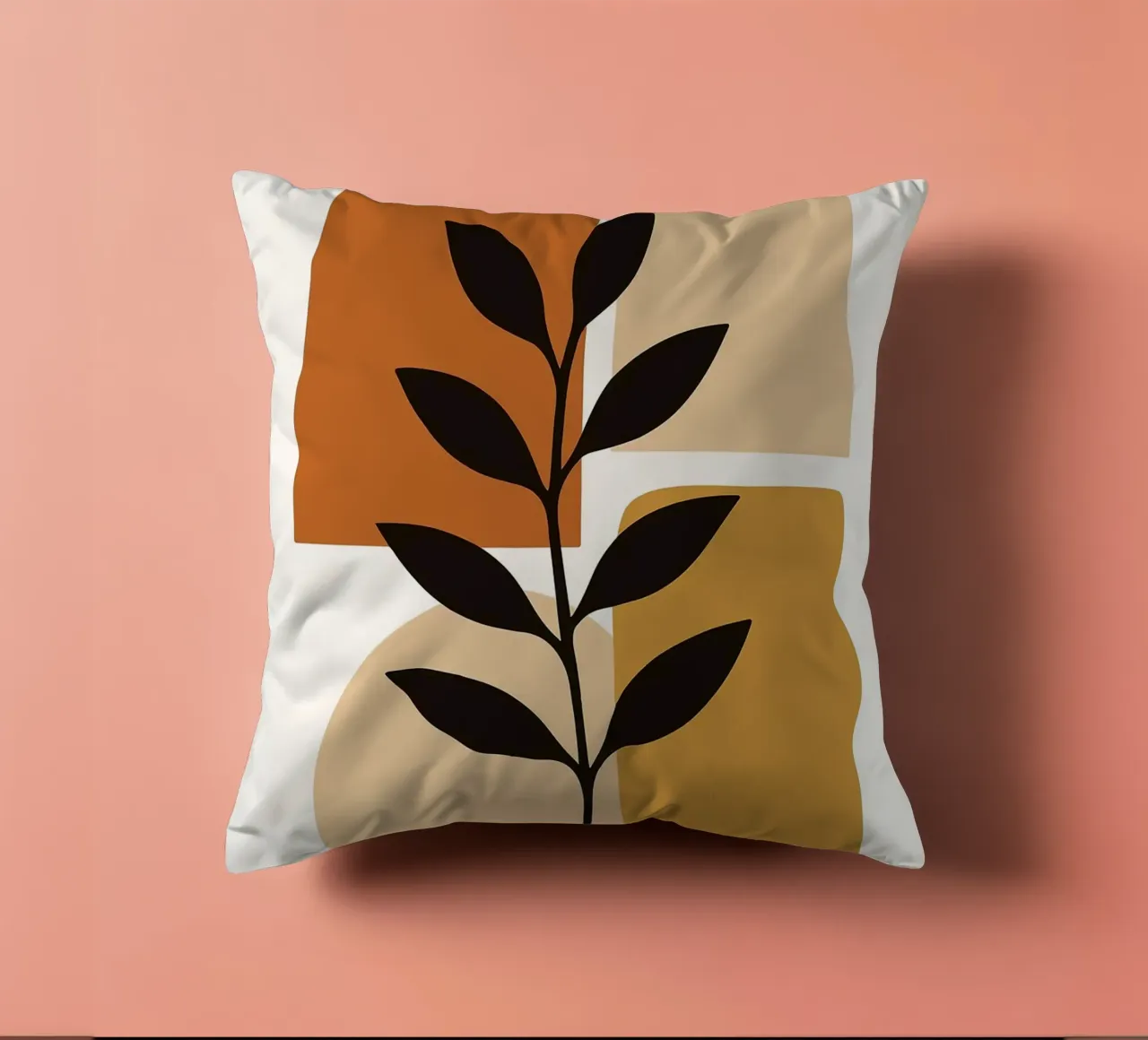 Arte botanica astratta con forme geometriche cuscino da PosterByFly