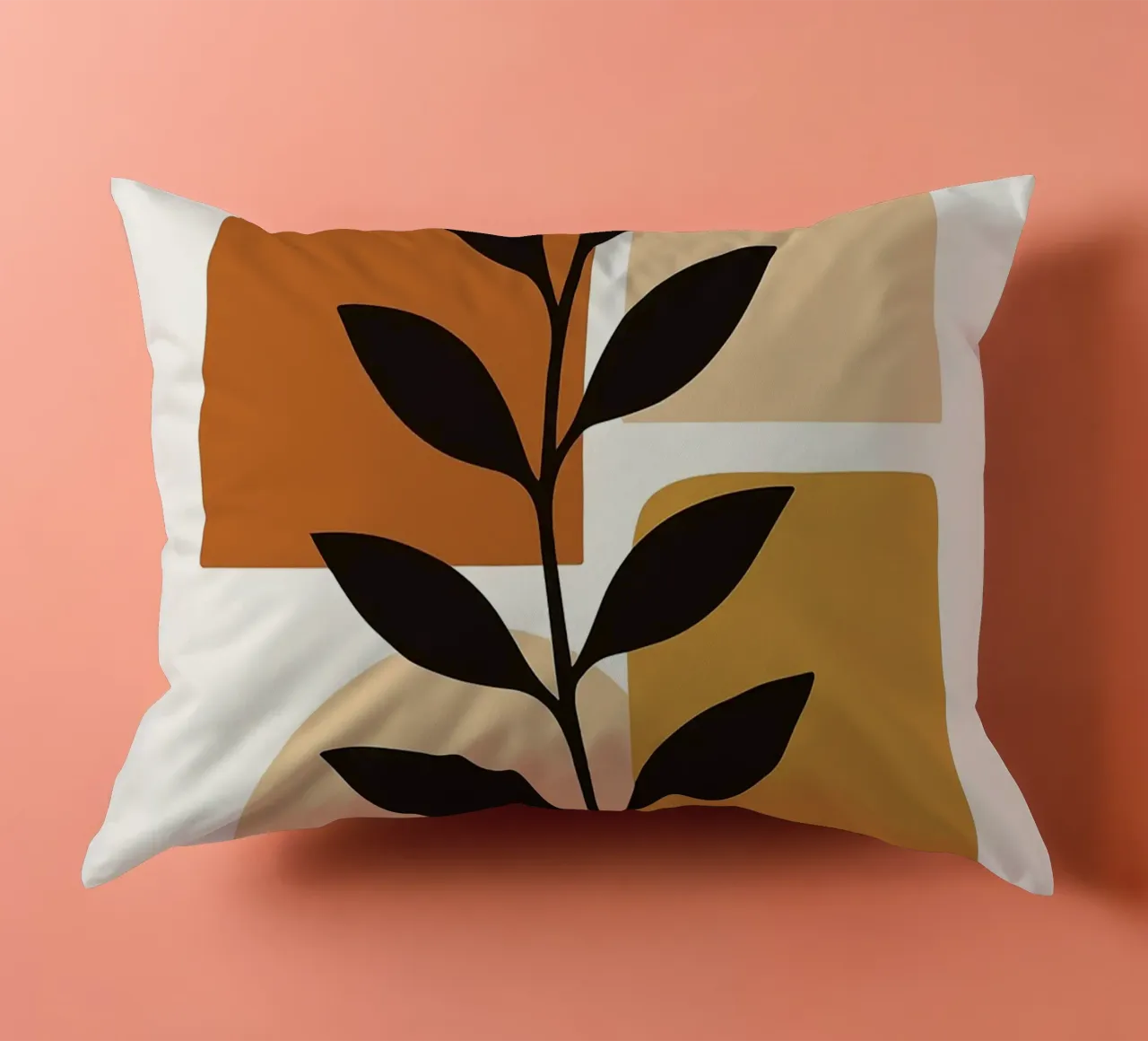 Arte botanica astratta con forme geometriche cuscino da PosterByFly