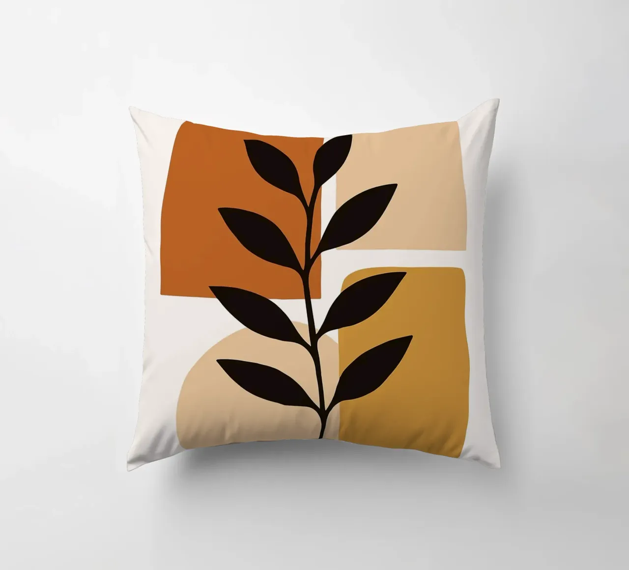 Arte botanica astratta con forme geometriche cuscino da PosterByFly