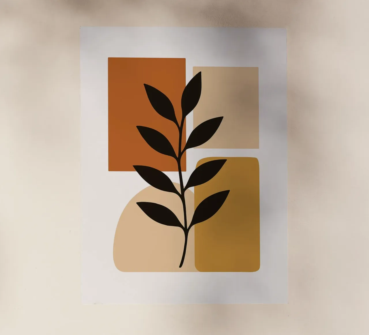 Arte botanica astratta con forme geometriche pellicola backlit da PosterByFly
