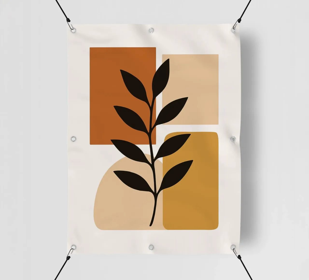 Arte botanica astratta con forme geometriche telo in pvc da PosterByFly
