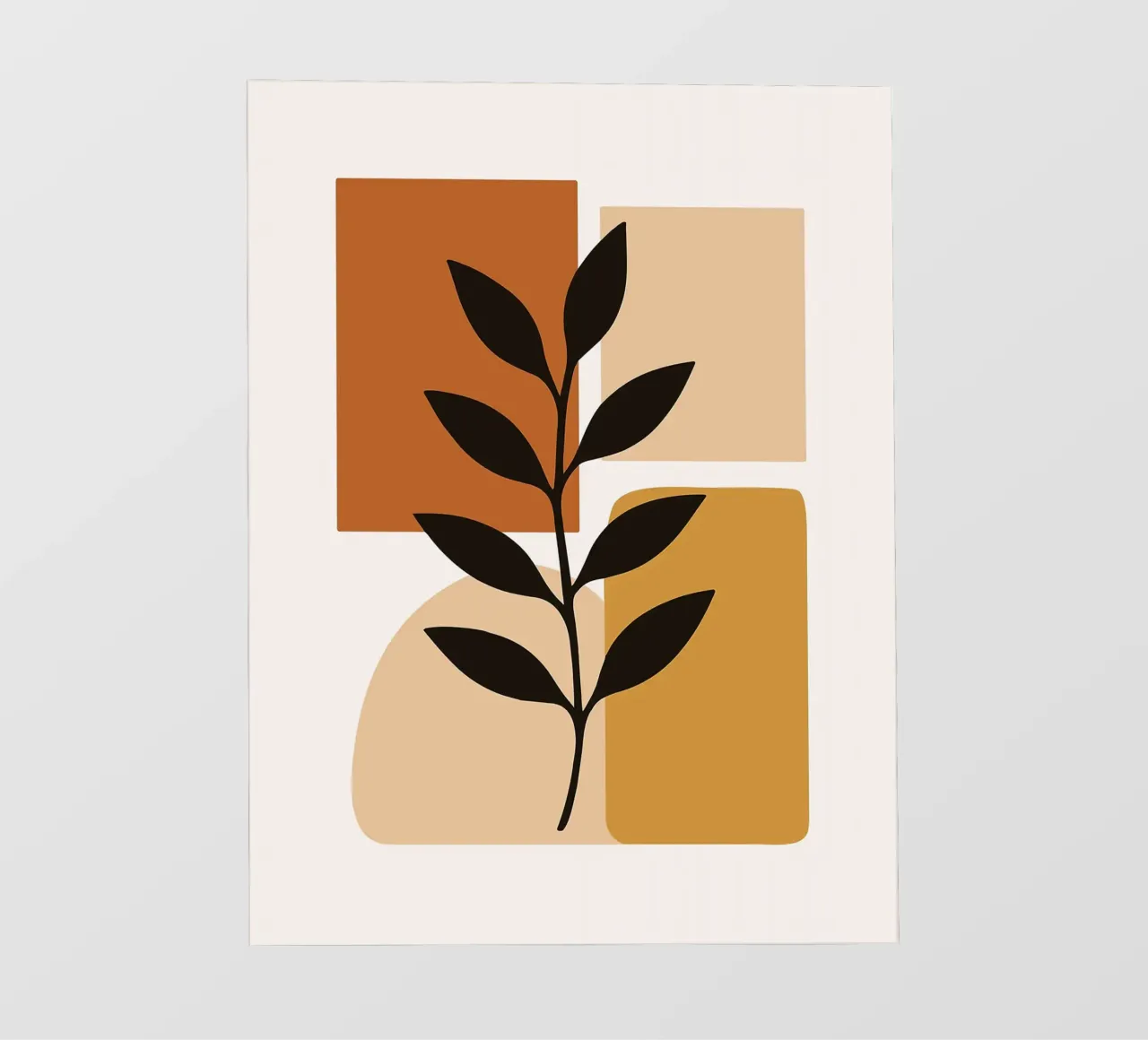 Arte botanica astratta con forme geometriche telo in pvc da PosterByFly