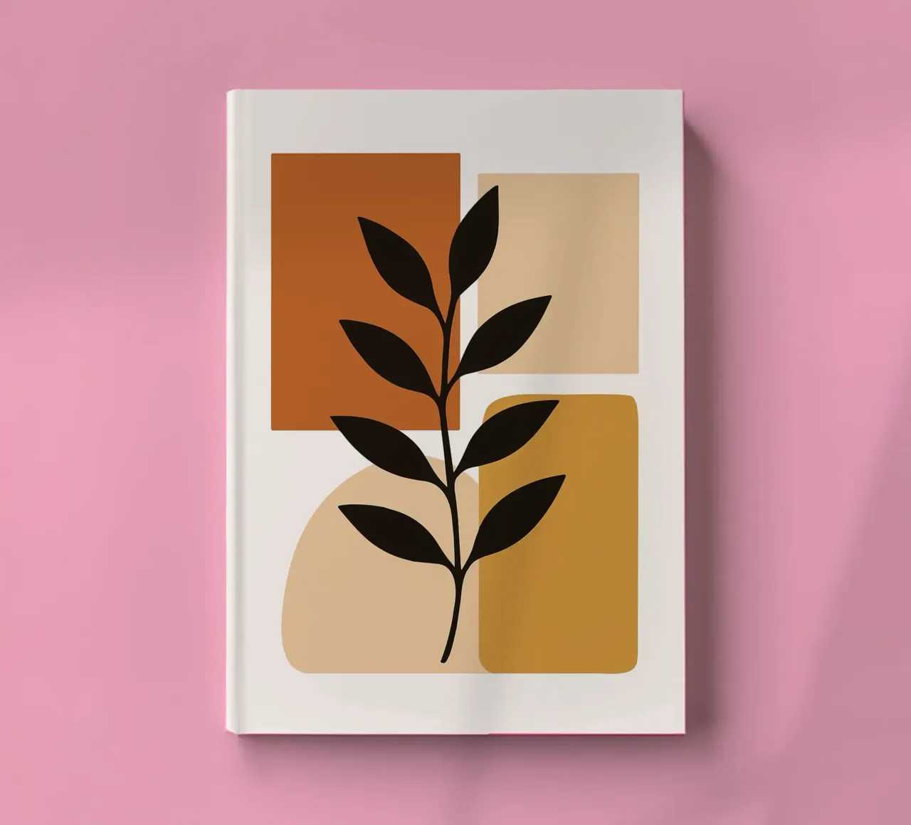 Abstract Botanical Art with Geometric Shapes notebook by PosterByFly