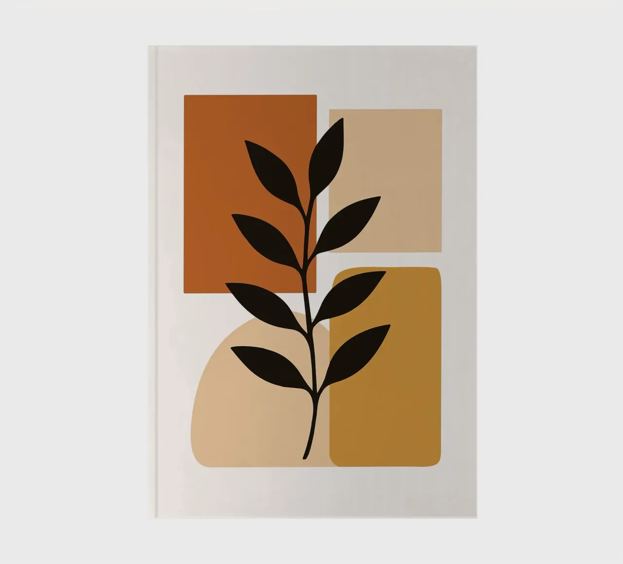 Abstract Botanical Art with Geometric Shapes notebook by PosterByFly