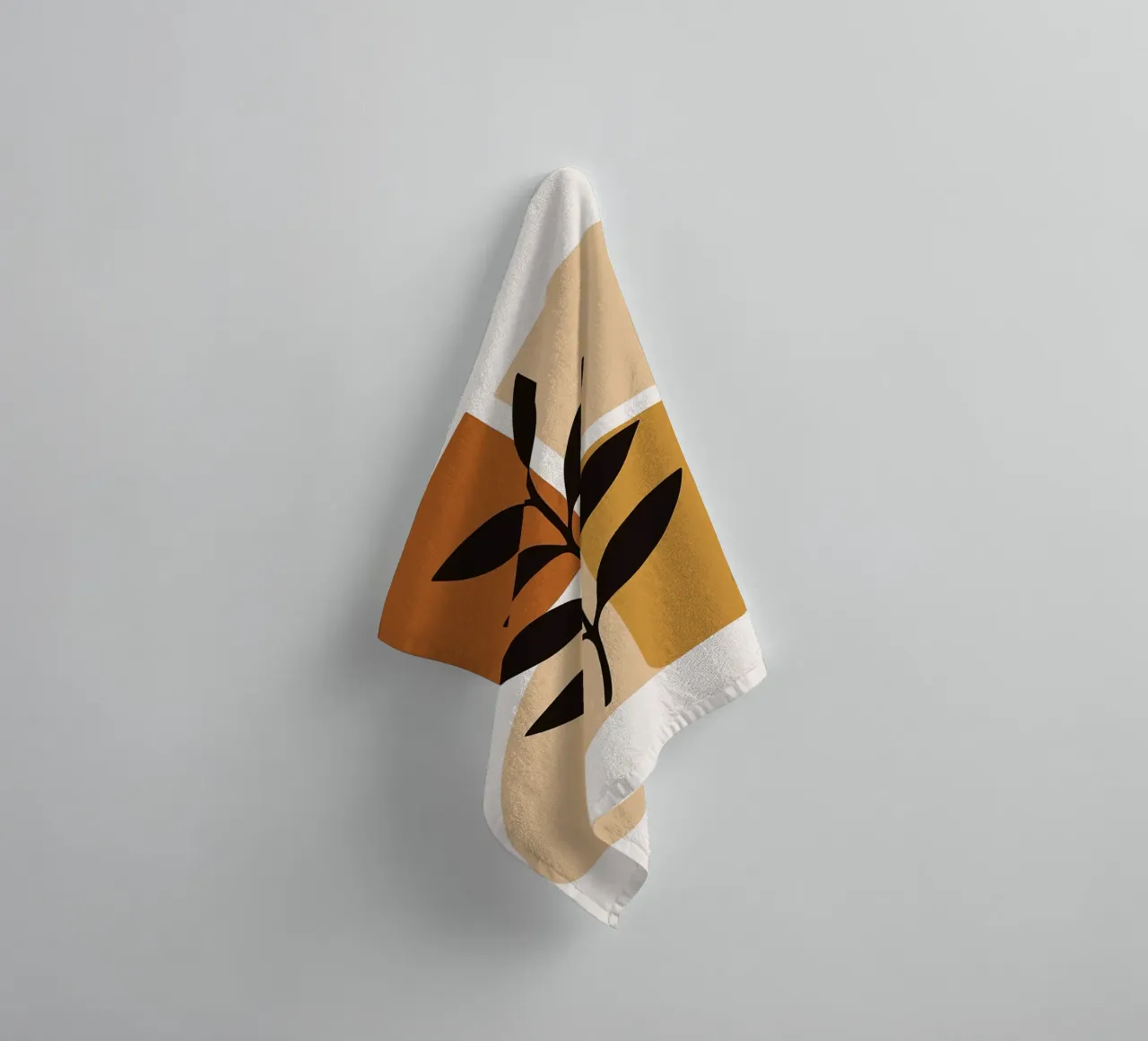 Arte botanica astratta con forme geometriche asciugamano da bagno da PosterByFly