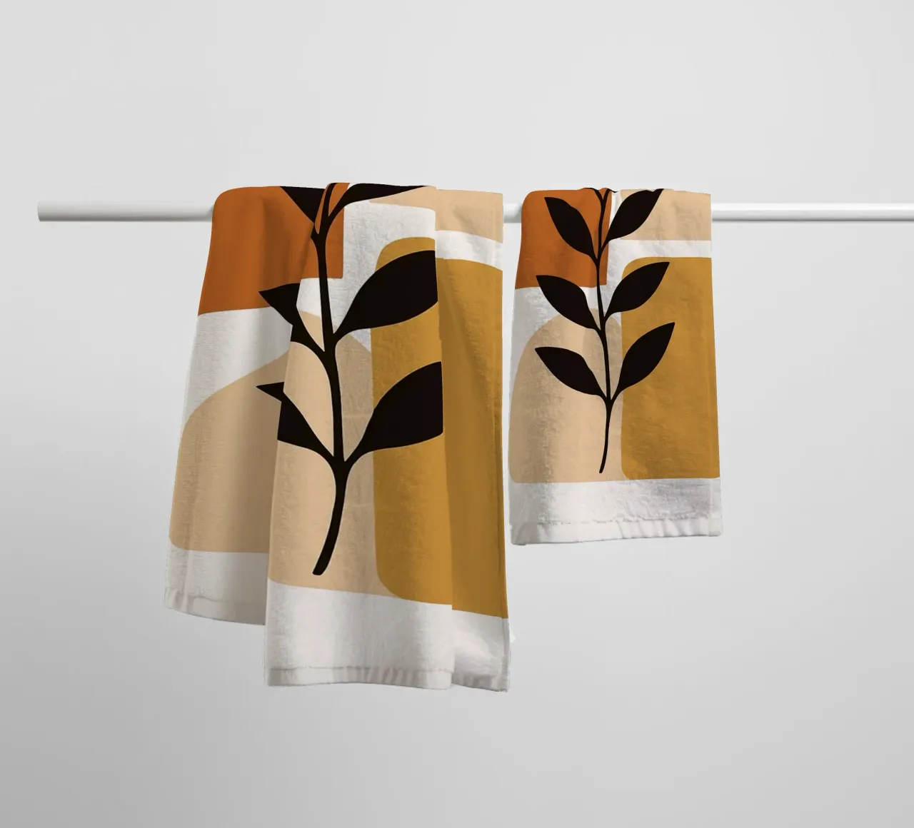 Arte botanica astratta con forme geometriche asciugamano da bagno da PosterByFly