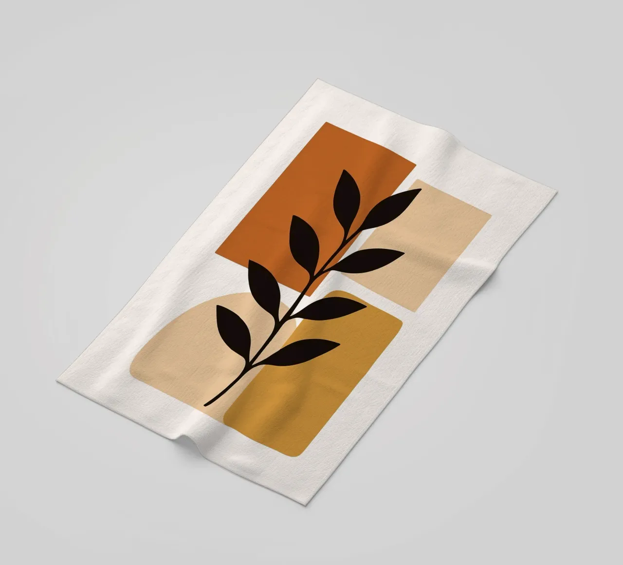 Arte botanica astratta con forme geometriche telo mare da PosterByFly