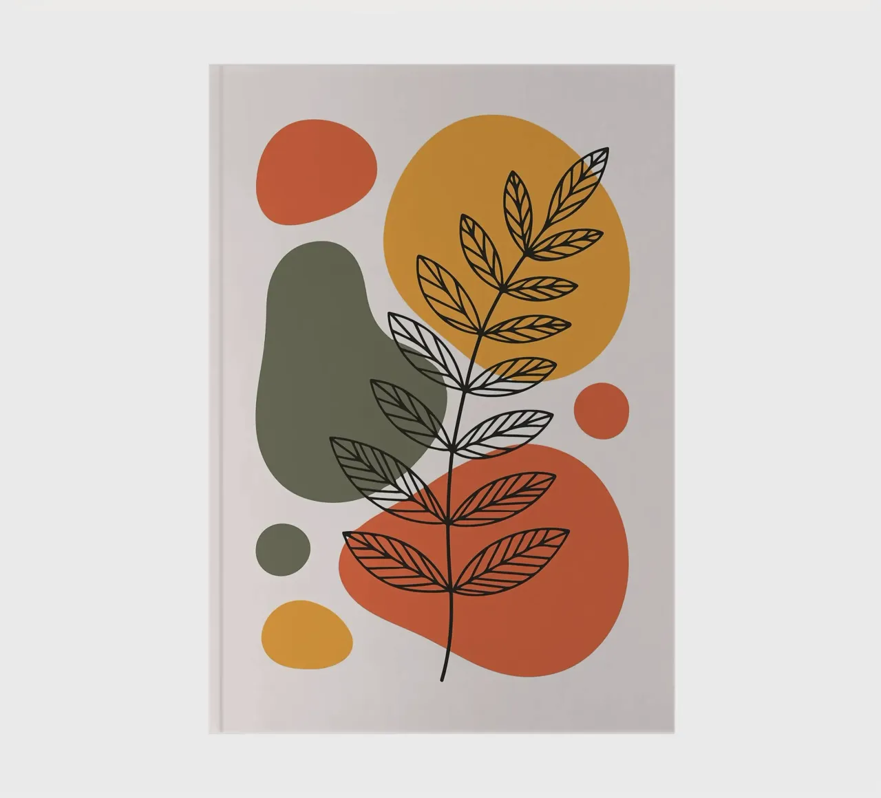 Abstract Botanical Art with Earth Tones notebook by PosterByFly