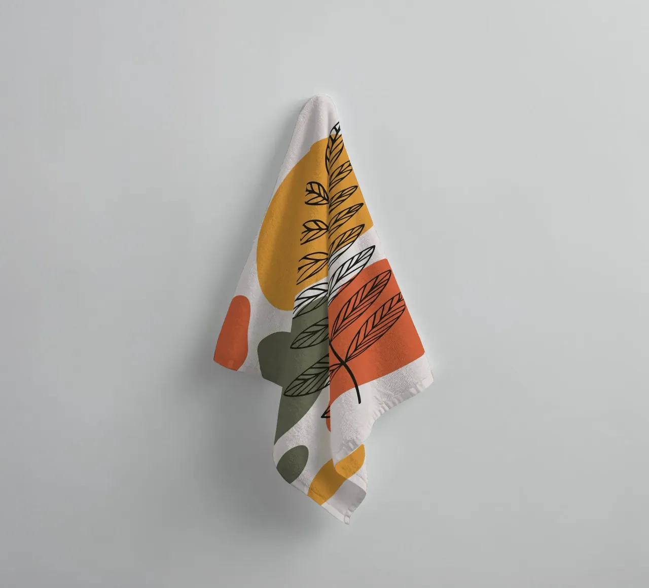 Abstract Botanical Art with Earth Tones towel by PosterByFly