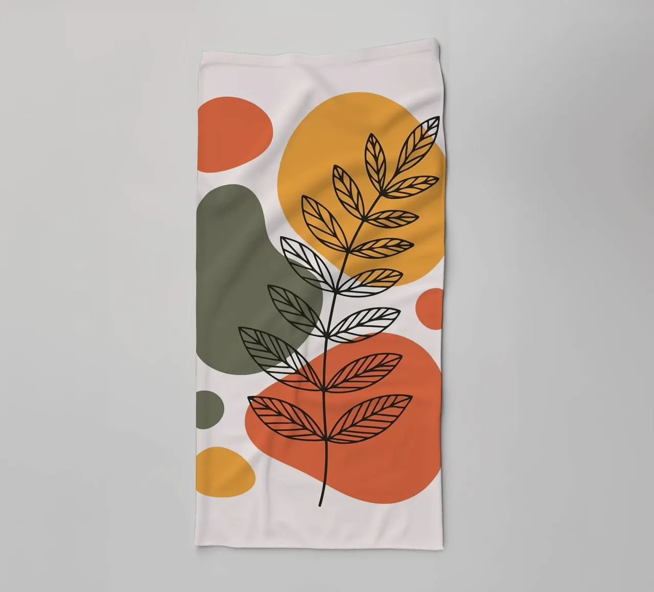 Abstract Botanical Art with Earth Tones towel by PosterByFly