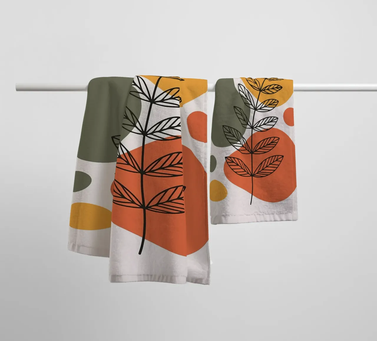 Abstract Botanical Art with Earth Tones towel by PosterByFly