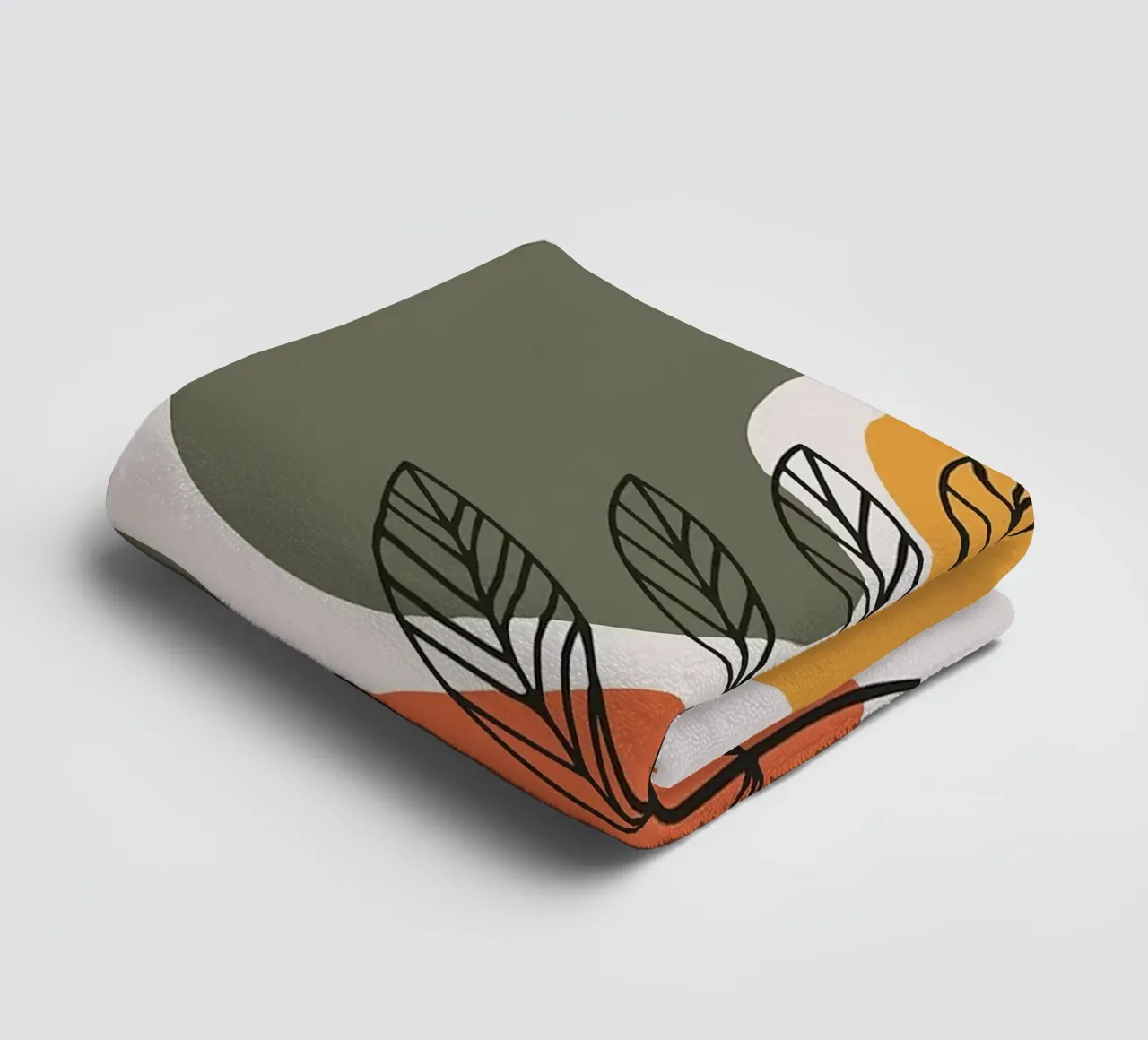 Abstract Botanical Art with Earth Tones towel by PosterByFly