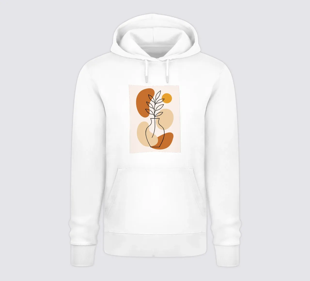 Illustrazione di una pianta minimalista in un vaso felpa con cappuccio da PosterByFly