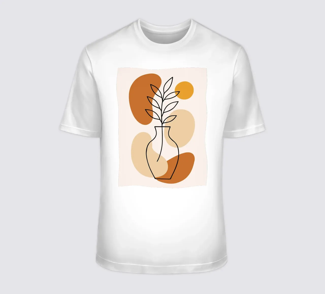 Illustrazione di una pianta minimalista in un vaso t-shirt da PosterByFly