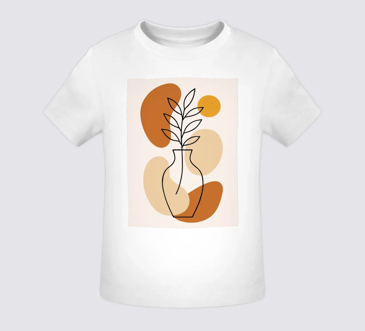 Illustrazione di una pianta minimalista in un vaso maglietta neonato da PosterByFly