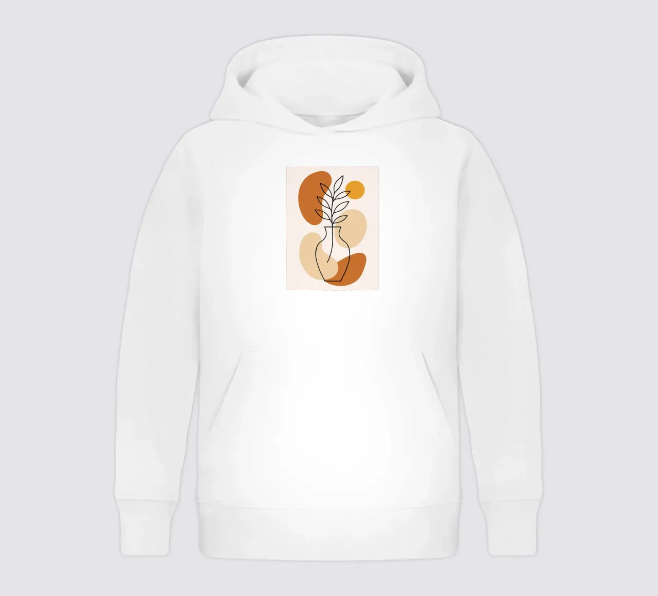 Illustrazione di una pianta minimalista in un vaso felpa bambino con cappuccio da PosterByFly