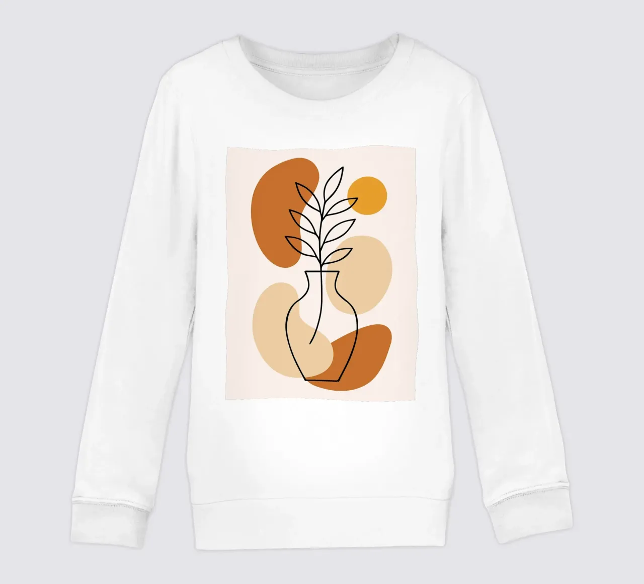 Illustrazione di una pianta minimalista in un vaso felpa bambino da PosterByFly
