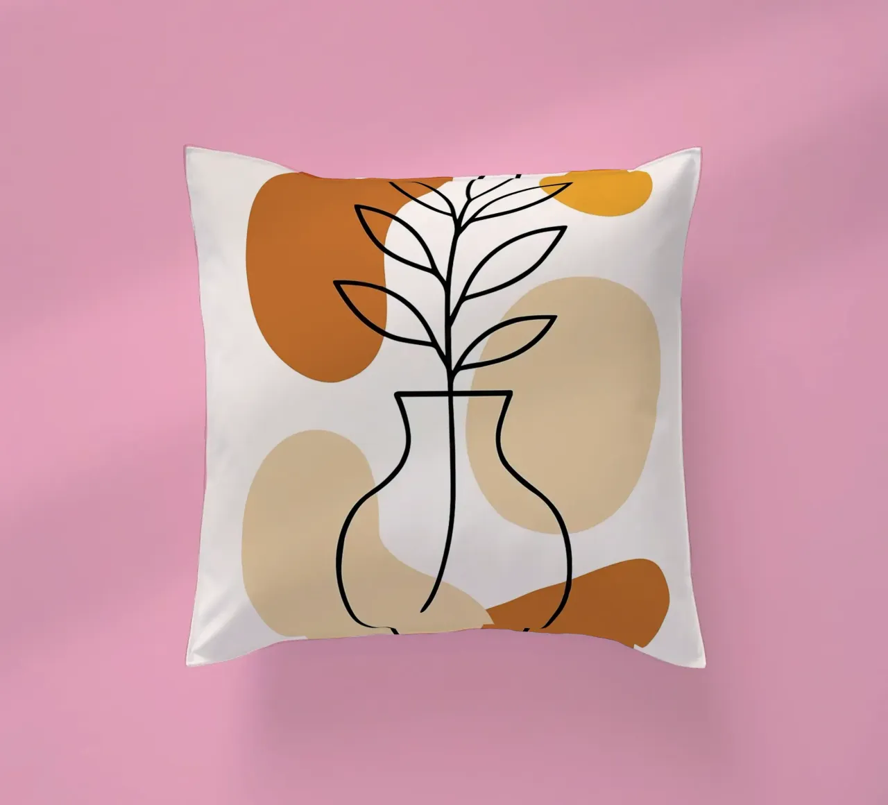 Illustrazione di una pianta minimalista in un vaso cuscino da PosterByFly
