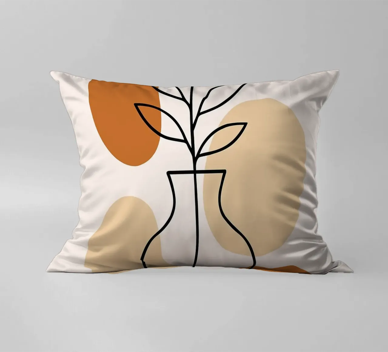 Illustrazione di una pianta minimalista in un vaso cuscino da PosterByFly