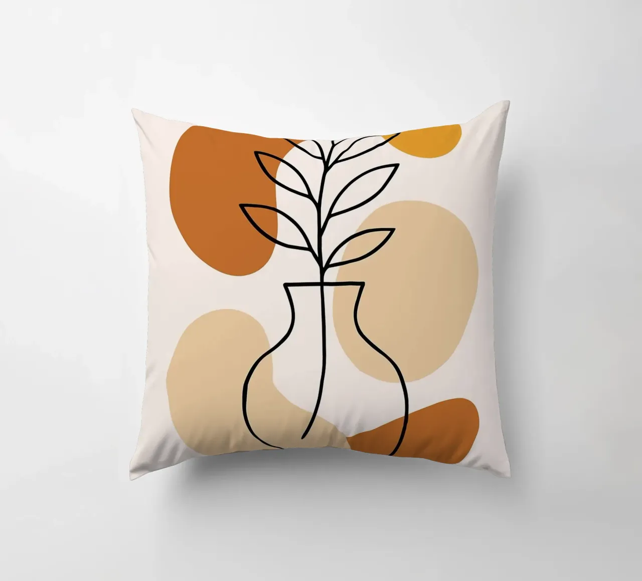 Illustrazione di una pianta minimalista in un vaso cuscino da PosterByFly