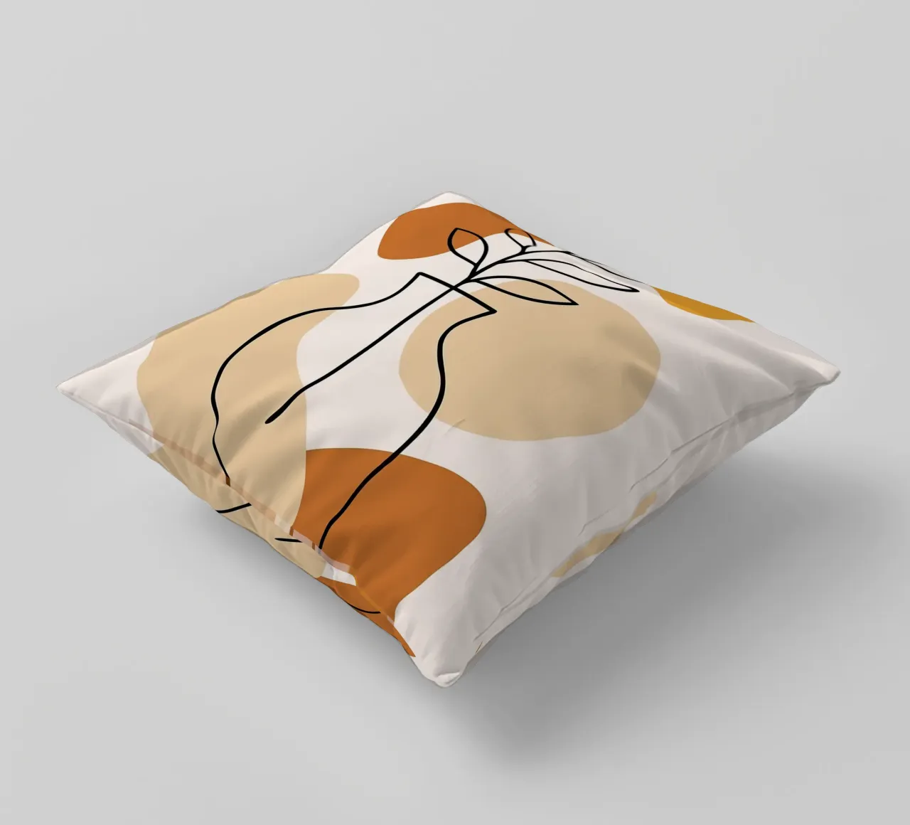 Illustrazione di una pianta minimalista in un vaso cuscino da PosterByFly
