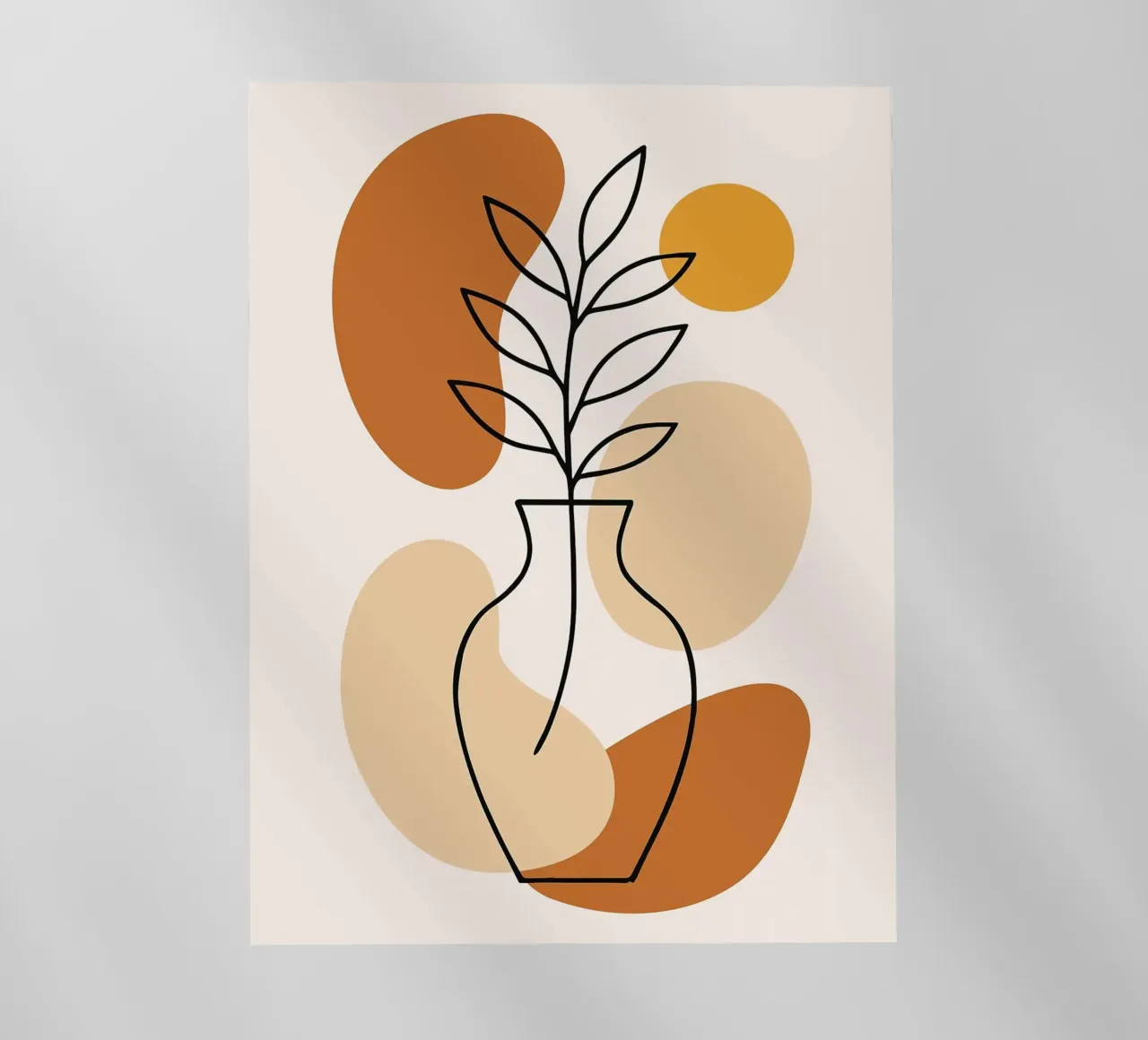 Illustrazione di una pianta minimalista in un vaso pellicola backlit da PosterByFly
