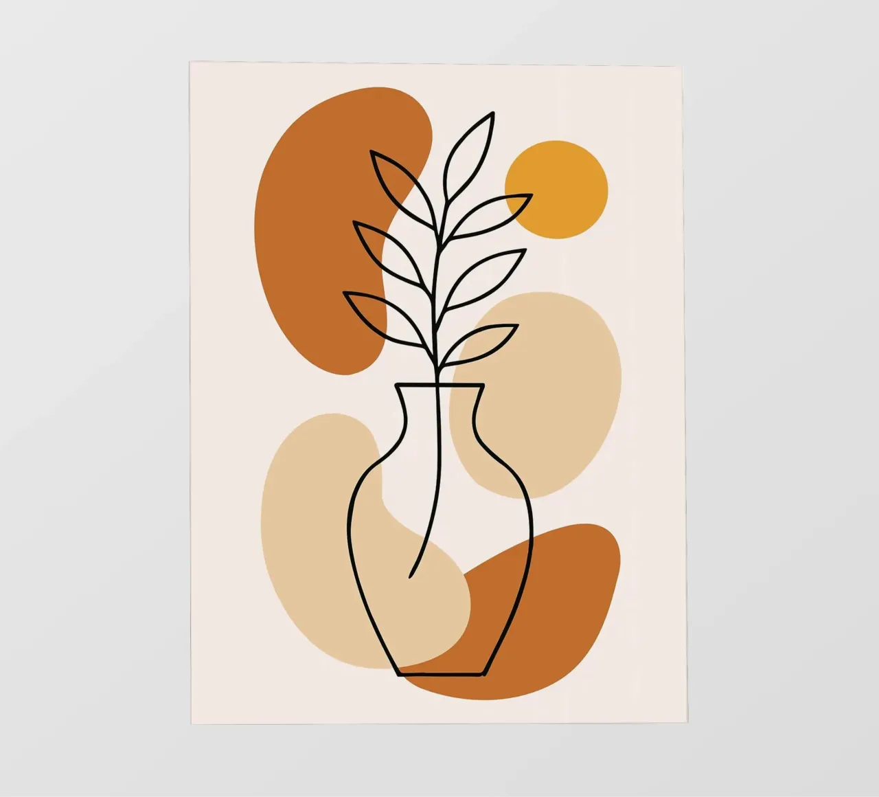 Illustrazione di una pianta minimalista in un vaso pellicola backlit da PosterByFly