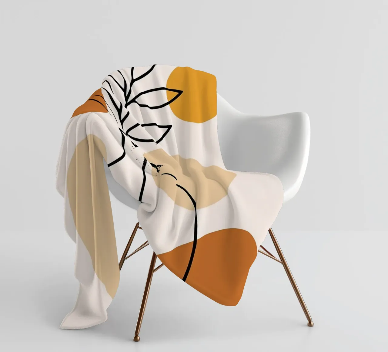 Illustrazione di una pianta minimalista in un vaso coperta in pile da PosterByFly
