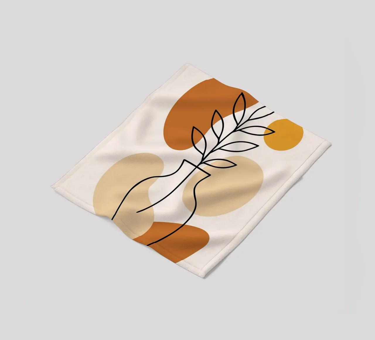 Illustrazione di una pianta minimalista in un vaso coperta in pile da PosterByFly